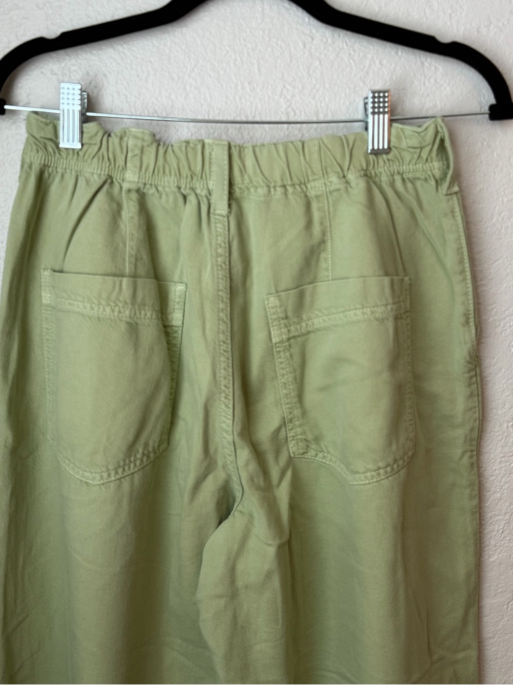 178 Anthropologie Pilcro Relaxed High-Waist Cotton Barrel Pants in Sage Green - Picture 6 of 10